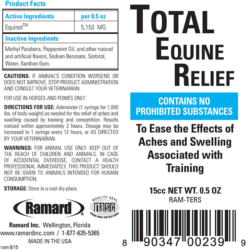 RAMARD TOTAL EQUINE RELIEF SYRINGE 1/2 OZ -PAIN RELIEF FOR HORSES - Caring Horse Supplies